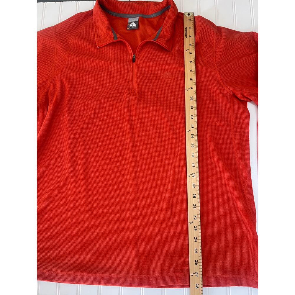 Nike ACG‎ Textured Quarter Zip Fleece Pullover Orange Sweatshirt Size Mens XL - Picture 3 of 8